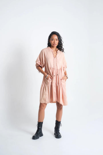 INDALI MIDI DRESS rosa